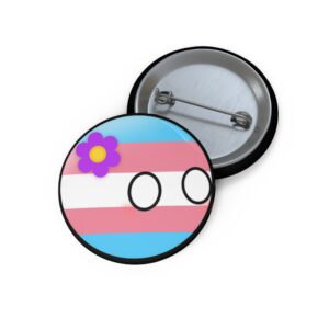 Custom Pride Trans Pin, Personalized Pins, LGBTQ+ Accessories, Floral Design Pins, Fun Button Badges